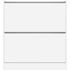 vidaXL - Schoenenkast met 2 kleppen - Wit - Bewerkt hout - 80x21x87.5 cm
