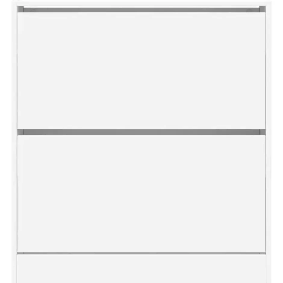 vidaXL - Schoenenkast met 2 kleppen - Wit - Bewerkt hout - 80x21x87.5 cm