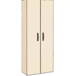 vidaXL - Schoenenkast met stoffen deuren - 18 paar - Crème - 60x30x166 cm