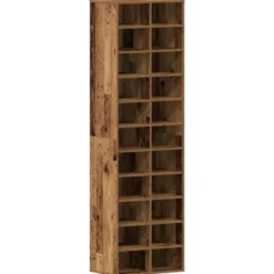 vidaXL - Schoenenkast - Oud hout - Bewerkt hout - 22 paar - 54x34x183 cm