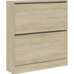 vidaXL - Schoenenkast 6 paar met 2 kleppen - Sonoma eiken - Hout - 80x21x87.5 cm