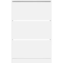 vidaXL - Schoenenkast 9 paar met 3 kleppen - Wit - Bewerkt hout - 80x21x125.5 cm