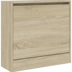 vidaXL - Schoenenkast 2 paar met 1 klep - Sonoma eiken - Hout - 60x21x57 cm