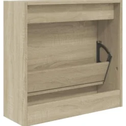 vidaXL - Schoenenkast 2 paar met 1 klep - Sonoma eiken - Hout - 60x21x57 cm
