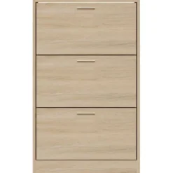 vidaXL - Schoenenkast 6 paar met 3 kleppen - Sonoma eiken - Hout - 63x24x103 cm