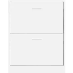 vidaXL - Schoenenkast 4 paar met 2 kleppen - Hoogglans wit - Hout - 63x24x81 cm