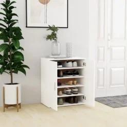 vidaXL - Schoenenkast - Wit - Bewerkt hout - 60 x 35 x 70 cm