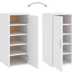 vidaXL - Schoenenkast - Wit - Bewerkt hout - 31.5 x 35 x 70 cm