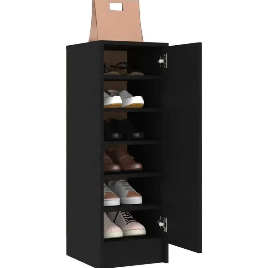 vidaXL - Schoenenkast - Zwart - Bewerkt hout - 31.5 x 35 x 92 cm