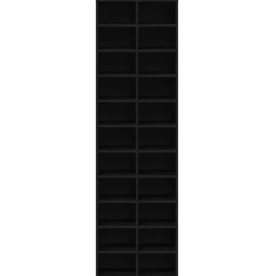 vidaXL - Schoenenkast - Zwart eiken - Bewerkt hout - 22 paar - 54x34x183 cm