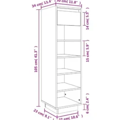 vidaXL - Schoenenkast - Zwart - Grenenhout