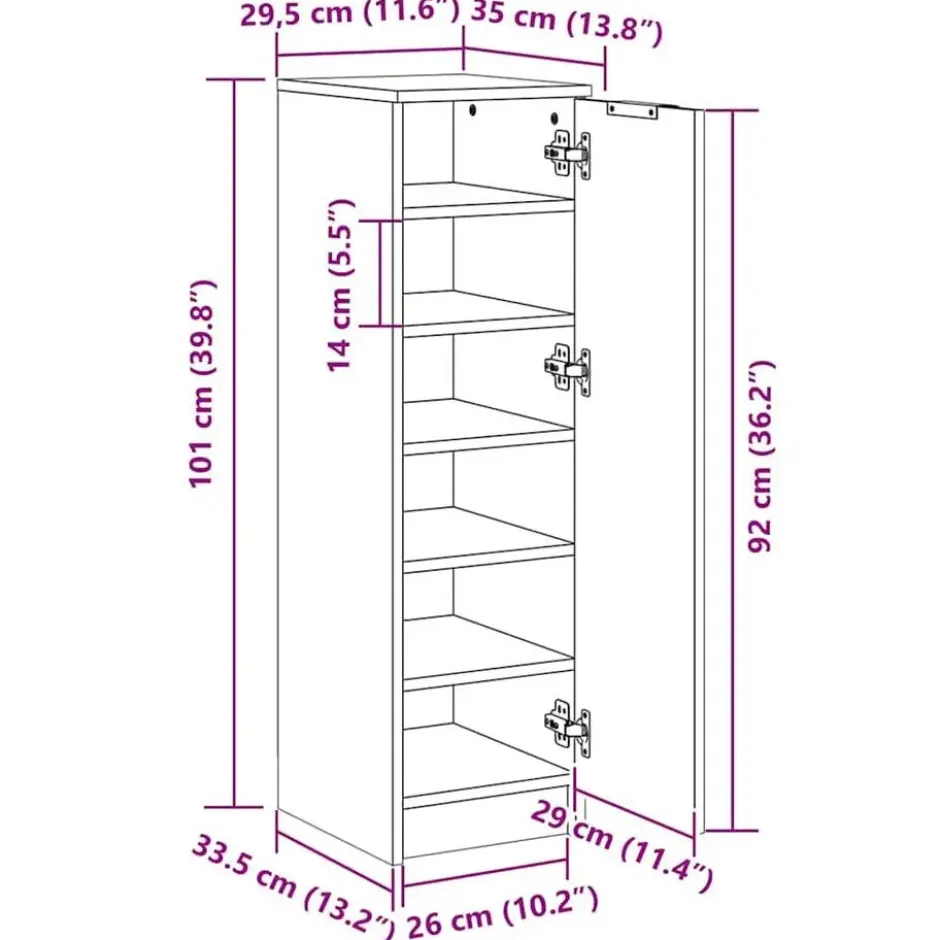 vidaXL - Schoenenrek - Bruin - Bewerkt hout
