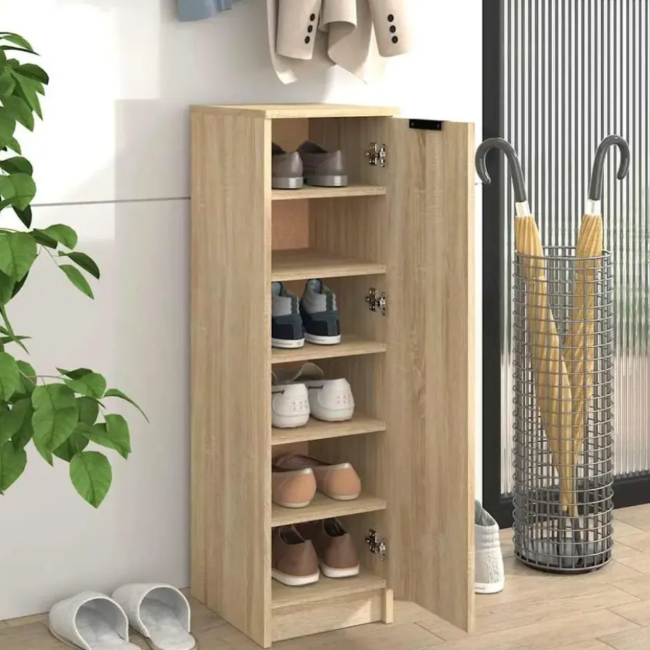 vidaXL - Schoenenrek - Bruin - Bewerkt hout