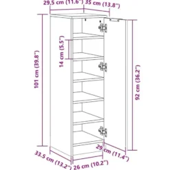 vidaXL - Schoenenrek - Grijs - Bewerkt hout