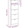 vidaXL - Schoenenrek - Zwart - Bewerkt hout
