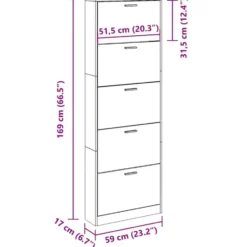 vidaXL - Schoenenrek - Zwart - Bewerkt hout