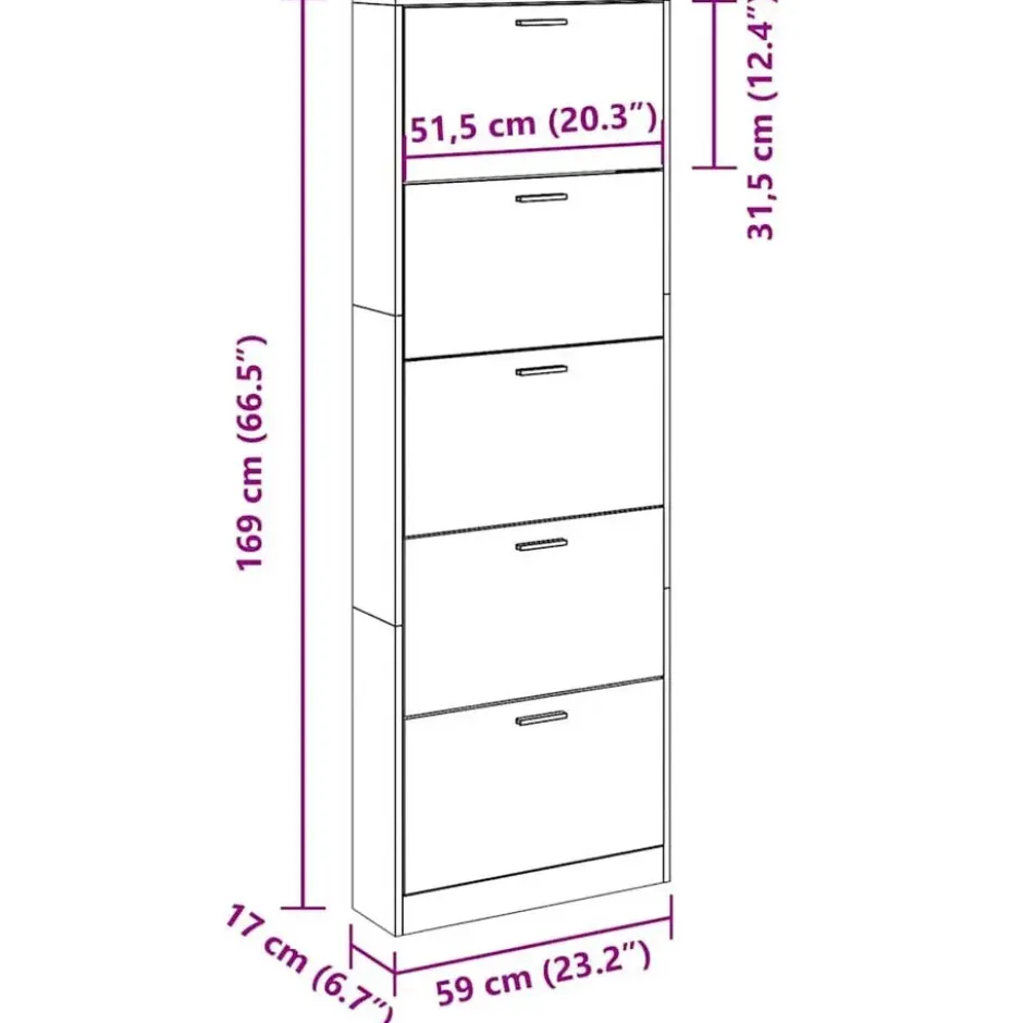 vidaXL - Schoenenrek - Zwart - Bewerkt hout