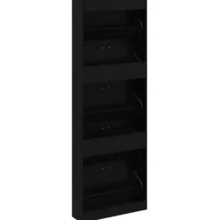vidaXL - Schoenenrek - Zwart - Bewerkt hout