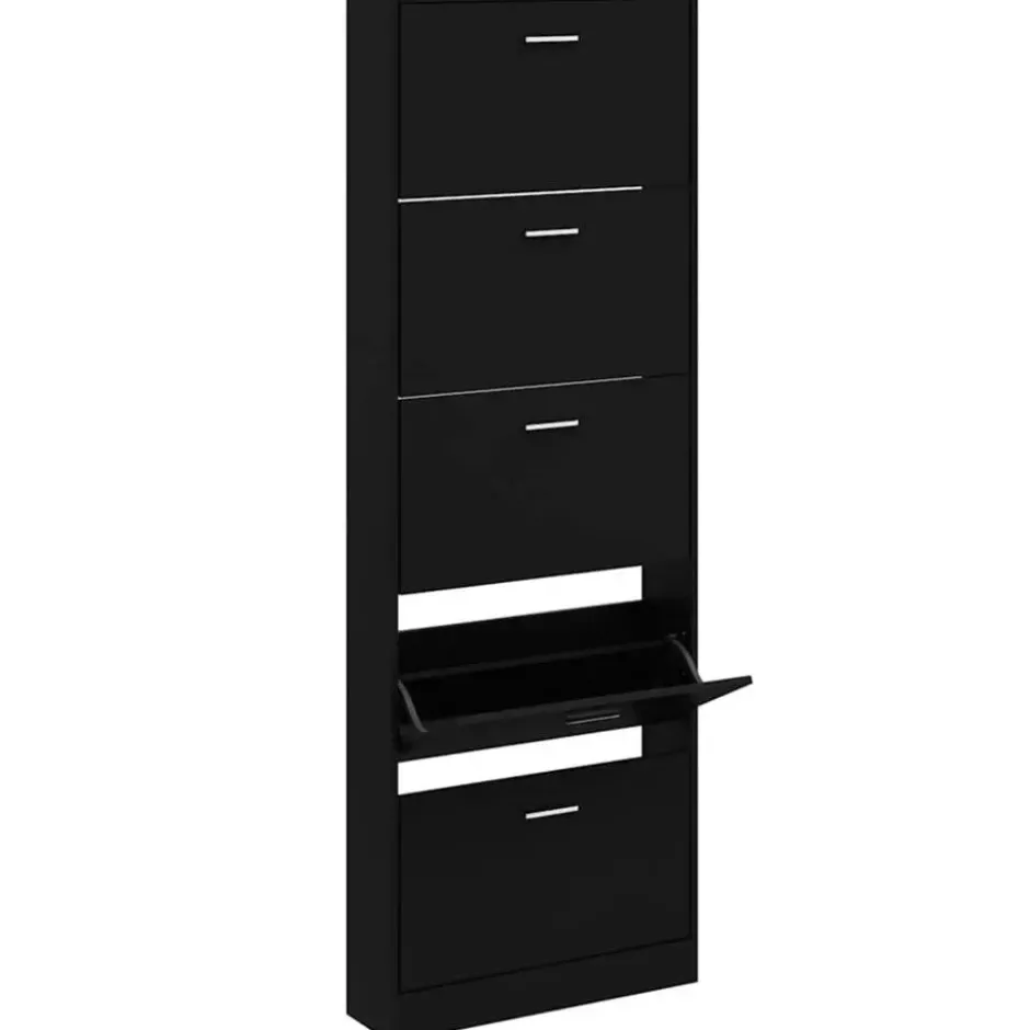 vidaXL - Schoenenrek - Zwart - Bewerkt hout