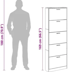 vidaXL - Schoenenrek - Zwart - Bewerkt hout