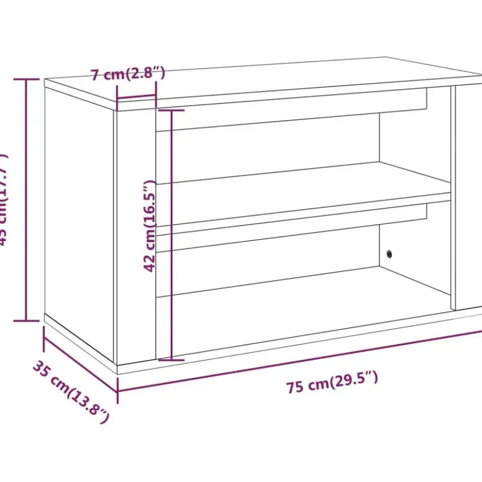 vidaXL - Schoenenrek - Zwart - Bewerkt hout
