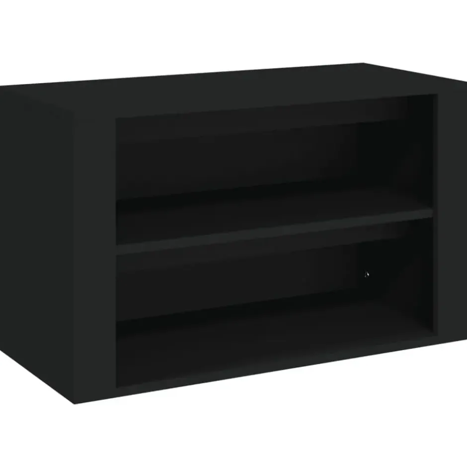 vidaXL - Schoenenrek - Zwart - Bewerkt hout