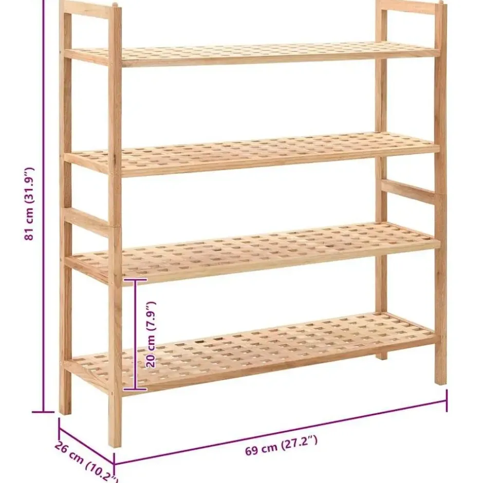 vidaXL - Schoenrek - Beige - Hout