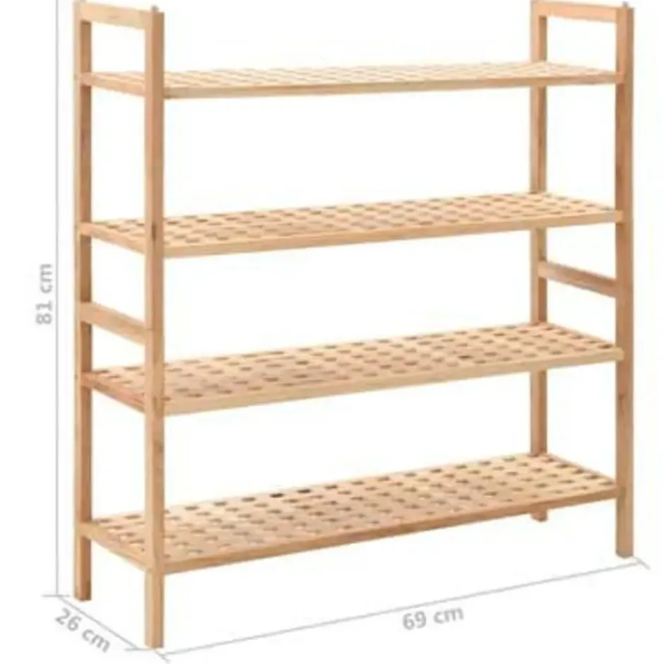 vidaXL - Schoenrek - Beige - Hout