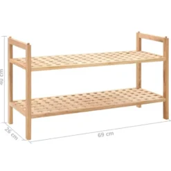 vidaXL - Schoenrek - Beige - Hout
