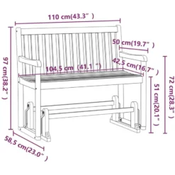 vidaXL - Schommelbank - Bruin - Acaciahout -110 cm