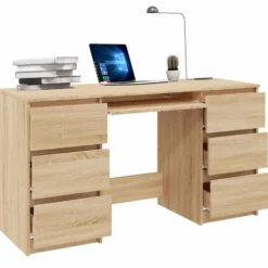 vidaXL - Schrijfbureau - Bruin - Bewerkt hout