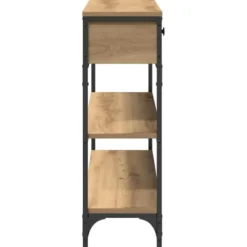 vidaXL - Sidetable met 2 lades 2 schappen - Artisanall eiken - 100x25x75 cm