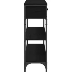 vidaXL - Sidetable met 2 lades 2 schappen - Zwart - Bewerkt hout - 100x25x75 cm