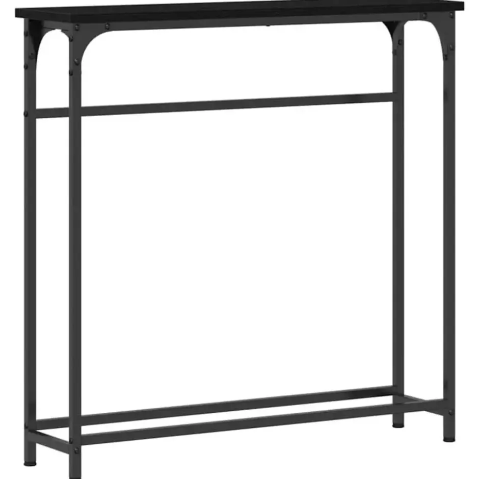 vidaXL - Sidetable - Zwart - Gelaagd hout en metaal - 75x19.5x75 cm