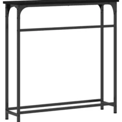 vidaXL - Sidetable - Zwart - Gelaagd hout en metaal - 75x19.5x75 cm