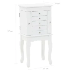 vidaXL - Sieradenkast - Wit - MDF