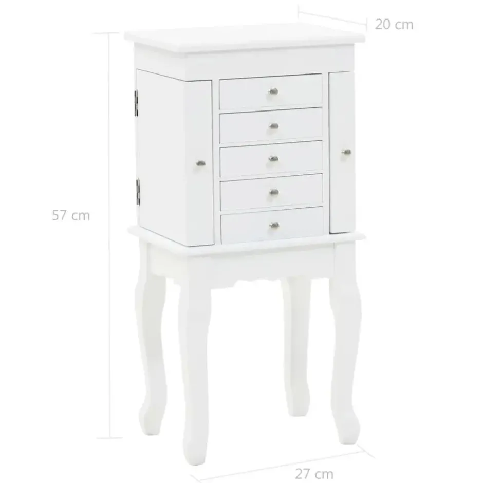 vidaXL - Sieradenkast - Wit - MDF