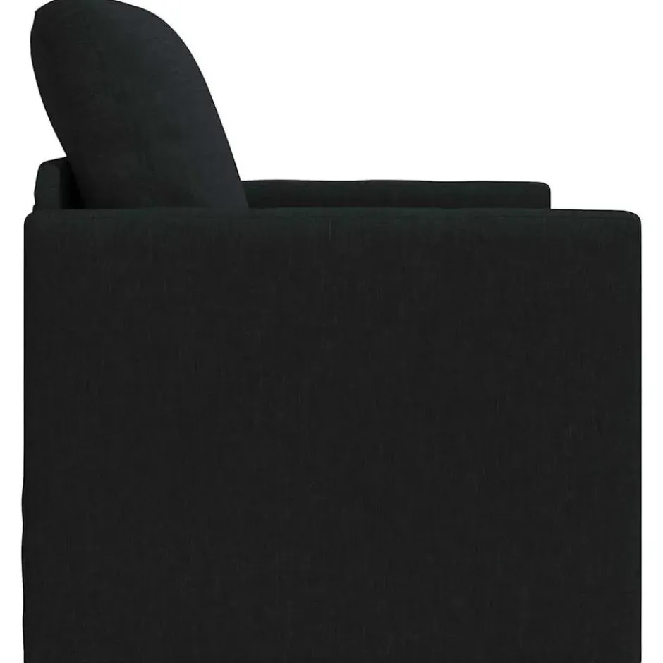 vidaXL Slaapbank inklapbaar met kussen - Zwart stof - 74x77x81 cm