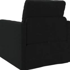 vidaXL Slaapbank inklapbaar met kussen - Zwart stof - 74x77x81 cm