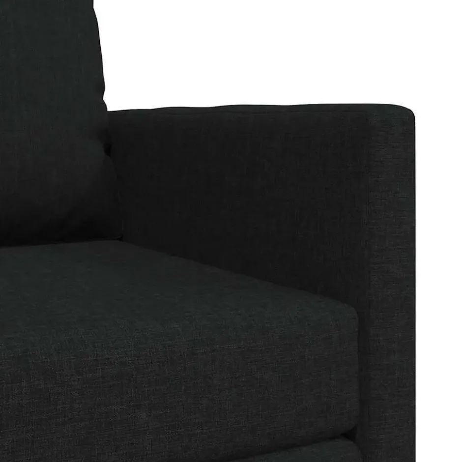 vidaXL Slaapbank inklapbaar met kussen - Zwart stof - 74x77x81 cm