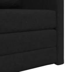 vidaXL Slaapbank inklapbaar met kussen - Zwart stof - 74x77x81 cm