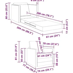 vidaXL Slaapbank inklapbaar met kussen - Donkergrijs fluweel - 74x77x81 cm