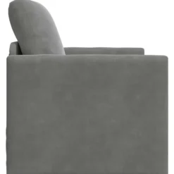 vidaXL Slaapbank inklapbaar met kussen - Donkergrijs fluweel - 74x77x81 cm