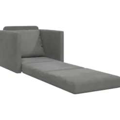 vidaXL Slaapbank inklapbaar met kussen - Donkergrijs fluweel - 74x77x81 cm