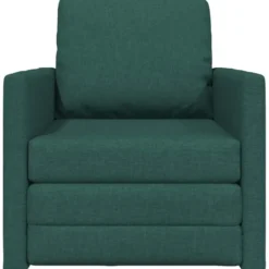 vidaXL Slaapbank inklapbaar met kussen - Donkergroen stof - 74x77x81 cm