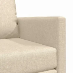 vidaXL Slaapbank inklapbaar met kussen - Crème stof - 74x77x81 cm