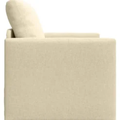 vidaXL Slaapbank inklapbaar met kussen - Crème stof - 74x77x81 cm