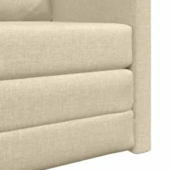 vidaXL Slaapbank inklapbaar met kussen - Crème stof - 74x77x81 cm