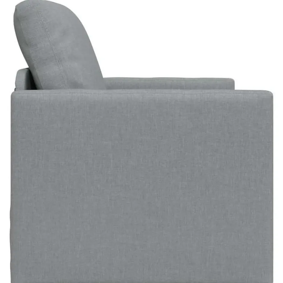 vidaXL Slaapbank inklapbaar met kussen - Lichtgrijs stof - 74x77x81 cm