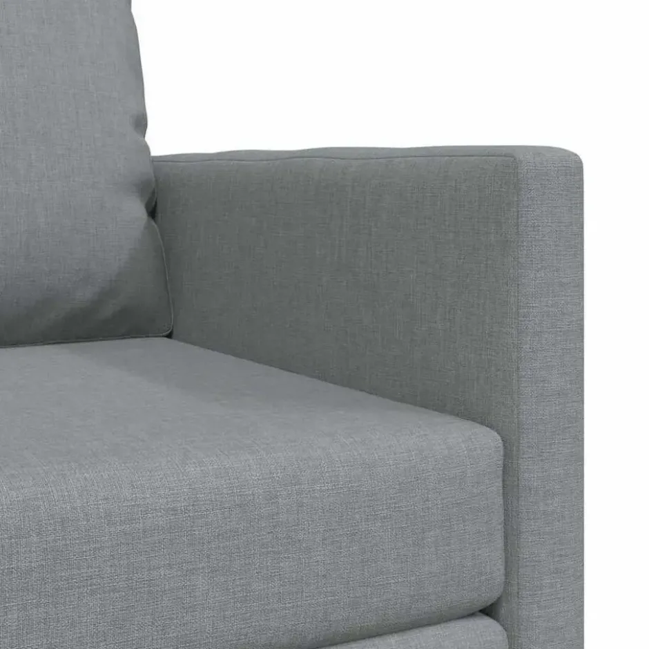 vidaXL Slaapbank inklapbaar met kussen - Lichtgrijs stof - 74x77x81 cm